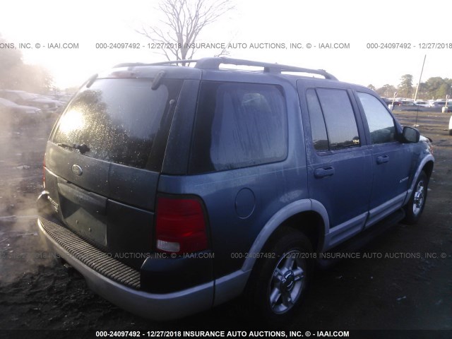 1FMZU73E72ZA60282 - 2002 FORD EXPLORER XLT BLUE photo 4