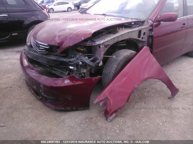 4T1BE32KX5U094152 - 2005 TOYOTA CAMRY LE/XLE/SE RED photo 6