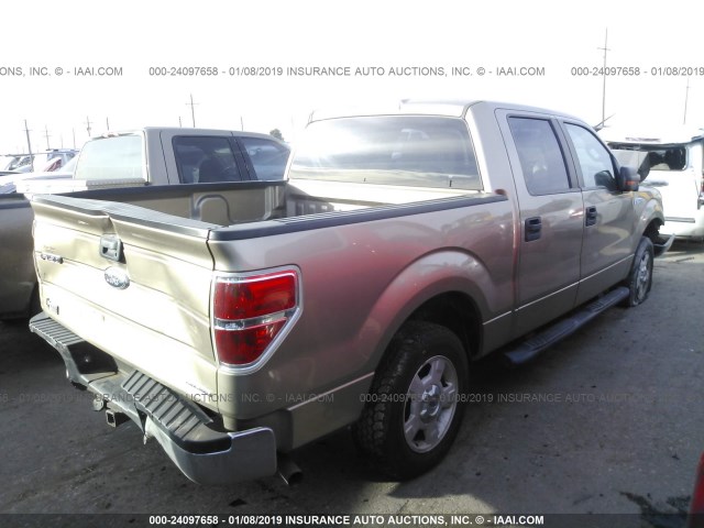 1FTEW1CM7DFB02150 - 2013 FORD F150 SUPERCREW TAN photo 4