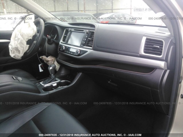 5TDKKRFH4FS050166 - 2015 TOYOTA HIGHLANDER XLE Champagne photo 5