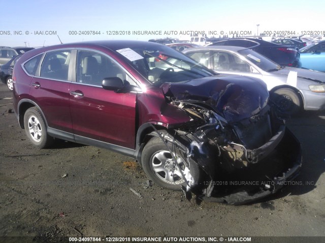 5J6RM4H32CL065558 - 2012 HONDA CR-V LX BURGUNDY photo 1