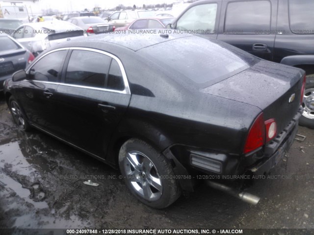 1G1ZH57B094163055 - 2009 CHEVROLET MALIBU 1LT BLACK photo 3