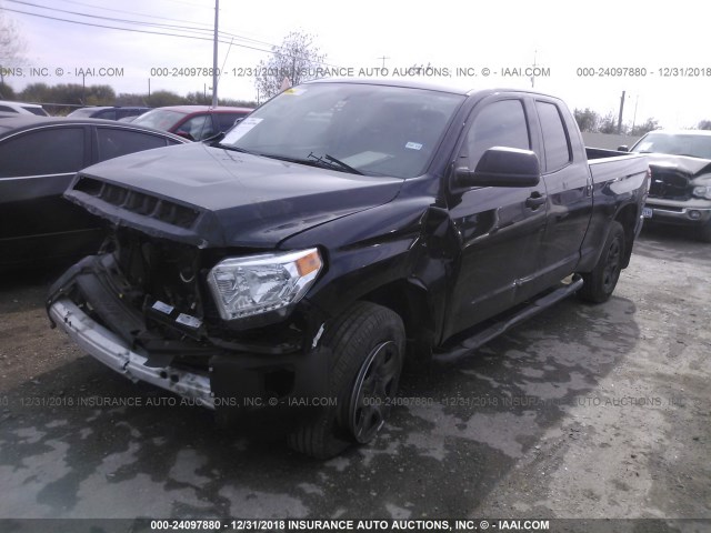 5TFRM5F17GX095621 - 2016 TOYOTA TUNDRA DOUBLE CAB SR/SR5 BLACK photo 2