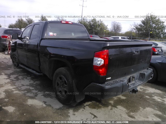 5TFRM5F17GX095621 - 2016 TOYOTA TUNDRA DOUBLE CAB SR/SR5 BLACK photo 3