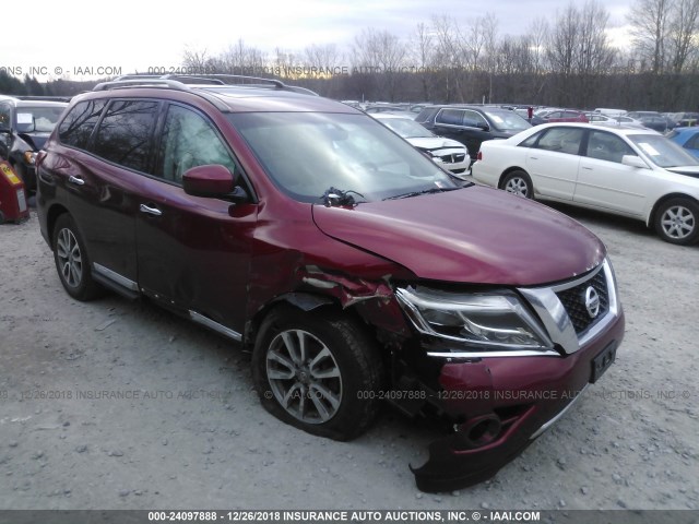 5N1AR2MMXDC610653 - 2013 NISSAN PATHFINDER S/SV/SL/PLATINUM RED photo 1