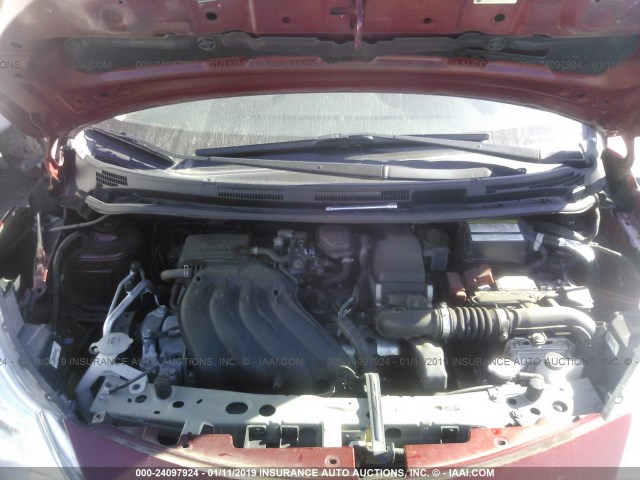 3N1CE2CP6GL360831 - 2016 NISSAN VERSA NOTE S/S PLUS/SV/SL/SR RED photo 10