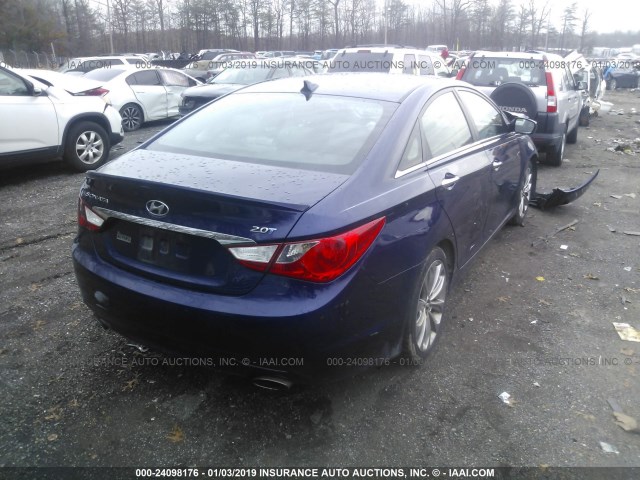 5NPEC4AB6CH406845 - 2012 HYUNDAI SONATA SE/LIMITED BLUE photo 4