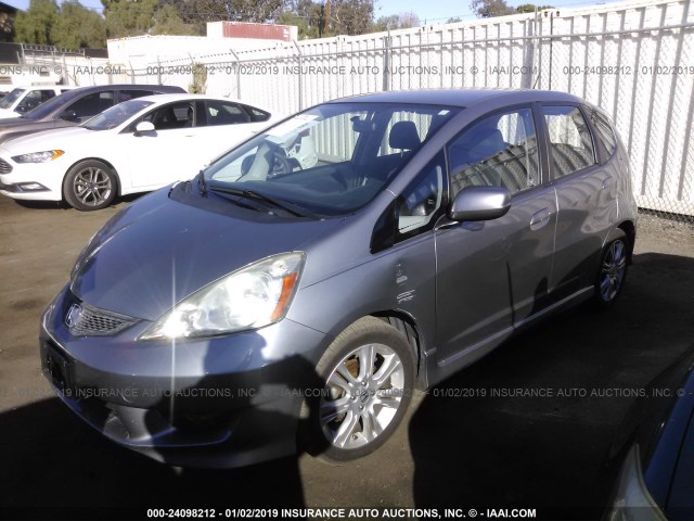 JHMGE8H45AC011144 - 2010 HONDA FIT SPORT GRAY photo 2