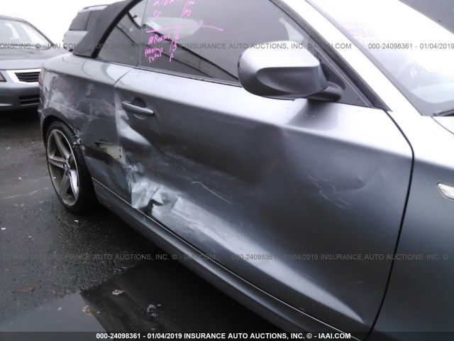 WBAUN9C55AVK41908 - 2010 BMW 135 I GRAY photo 6