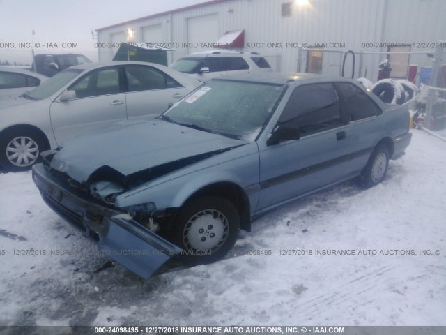 1HGCA6162KA003223 - 1989 HONDA ACCORD DX BLUE photo 2