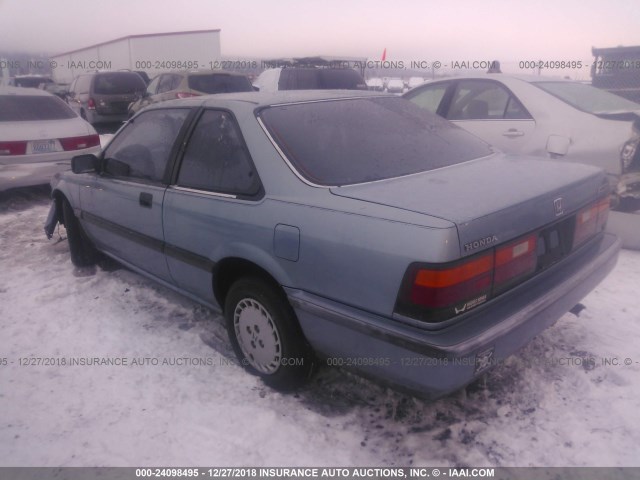 1HGCA6162KA003223 - 1989 HONDA ACCORD DX BLUE photo 3