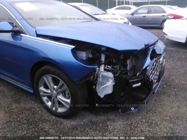 5NPE34AF5JH649076 - 2018 HYUNDAI SONATA SPORT/LIMITED/SEL BLUE photo 6