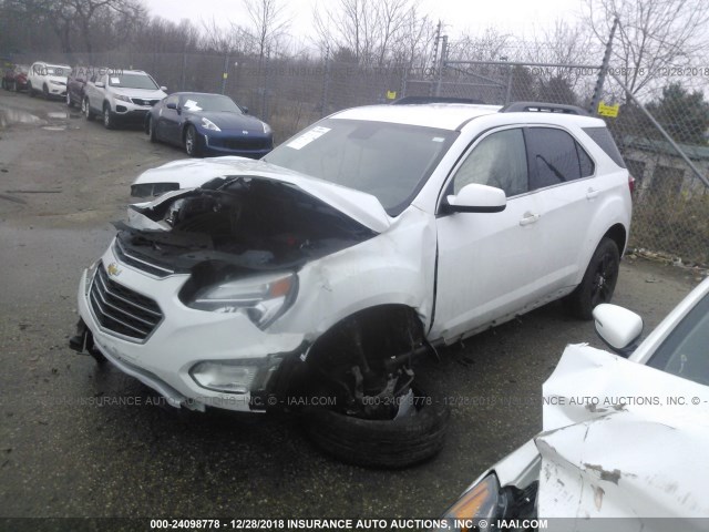 2GNALCEK2G6262151 - 2016 CHEVROLET EQUINOX LT WHITE photo 2