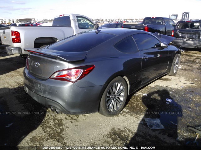 KMHHU6KJ6EU113575 - 2014 HYUNDAI GENESIS COUPE 3.8L GRAY photo 4