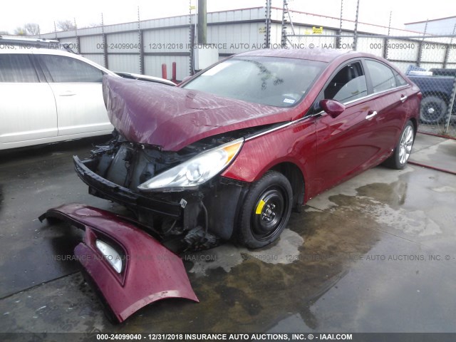 5NPEC4AC9CH357892 - 2012 HYUNDAI SONATA SE/LIMITED MAROON photo 2