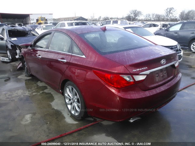 5NPEC4AC9CH357892 - 2012 HYUNDAI SONATA SE/LIMITED MAROON photo 3