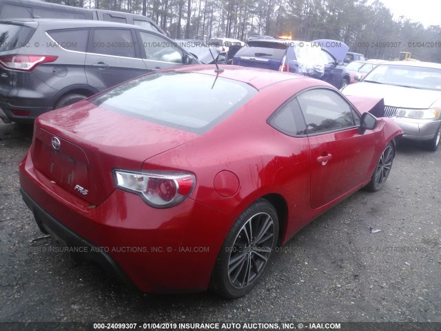 JF1ZNAA17D2709787 - 2013 TOYOTA SCION FR-S RED photo 4