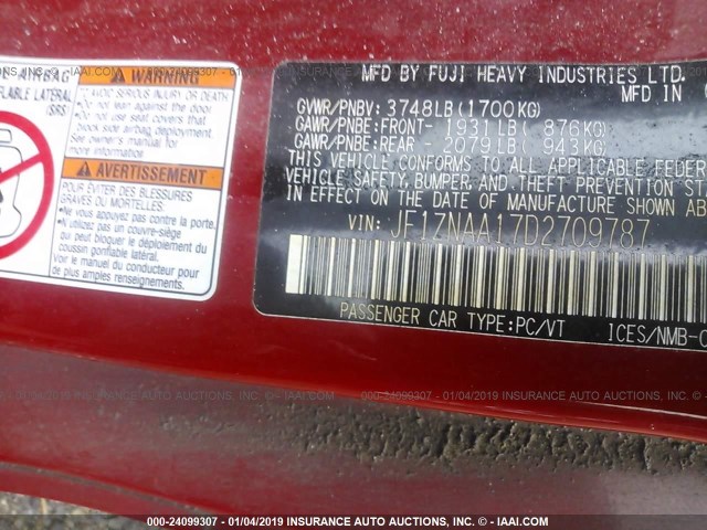 JF1ZNAA17D2709787 - 2013 TOYOTA SCION FR-S RED photo 9