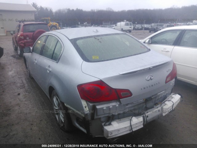 JN1CV6AR0BM412464 - 2011 INFINITI G37 SILVER photo 3