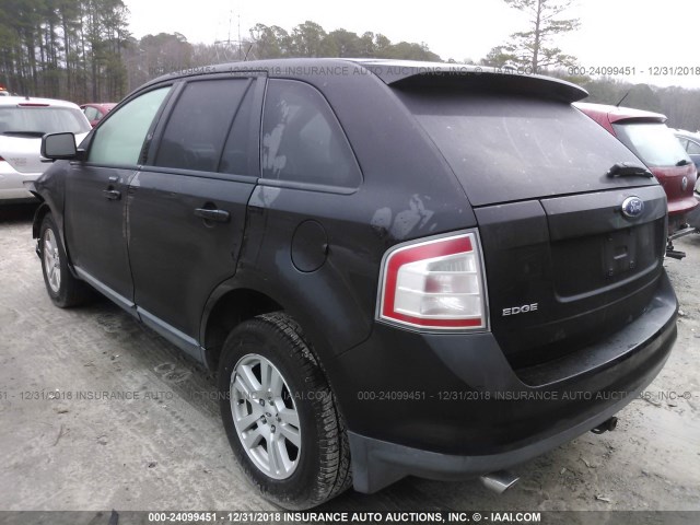 2FMDK38C07BB45166 - 2007 FORD EDGE SEL BLACK photo 3