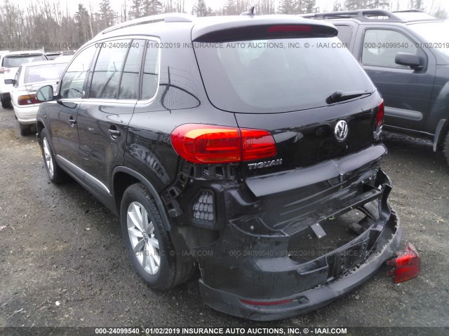 WVGSV7AX1HK005606 - 2017 VOLKSWAGEN TIGUAN WOLFSBURG BLACK photo 3