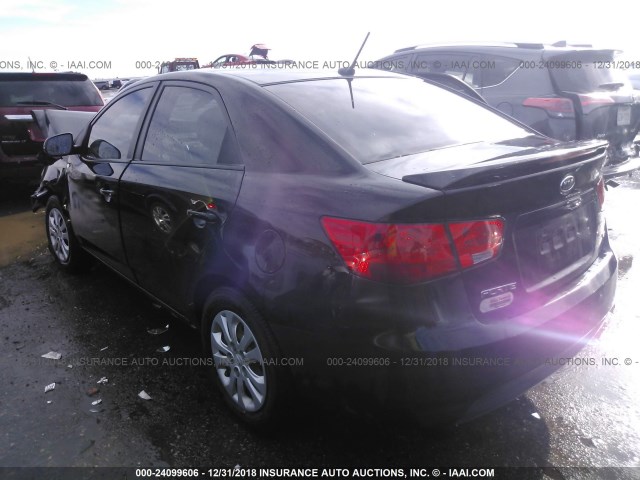 KNAFU4A29D5722045 - 2013 KIA FORTE EX BLACK photo 3