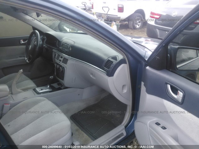 5NPEU46F36H153416 - 2006 HYUNDAI SONATA GLS/LX BLUE photo 5