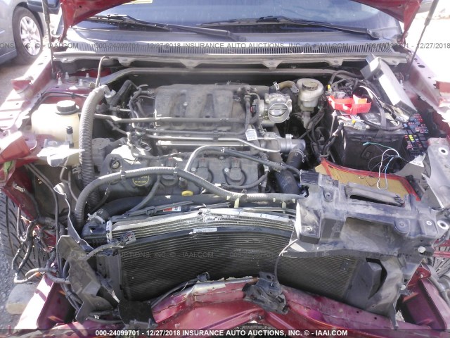 2FMGK5D84FBA07199 - 2015 FORD FLEX LIMITED RED photo 10