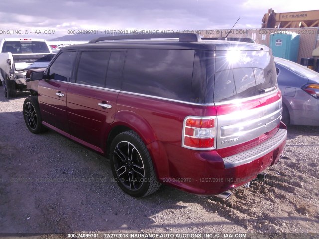 2FMGK5D84FBA07199 - 2015 FORD FLEX LIMITED RED photo 3