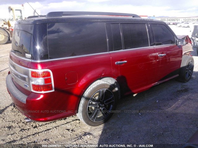 2FMGK5D84FBA07199 - 2015 FORD FLEX LIMITED RED photo 4