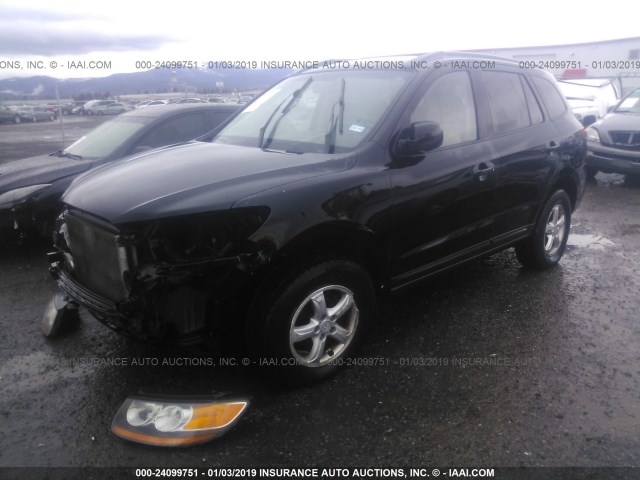 5NMSG13D28H168937 - 2008 HYUNDAI SANTA FE GLS BLACK photo 2