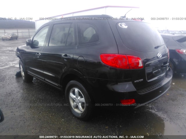 5NMSG13D28H168937 - 2008 HYUNDAI SANTA FE GLS BLACK photo 3