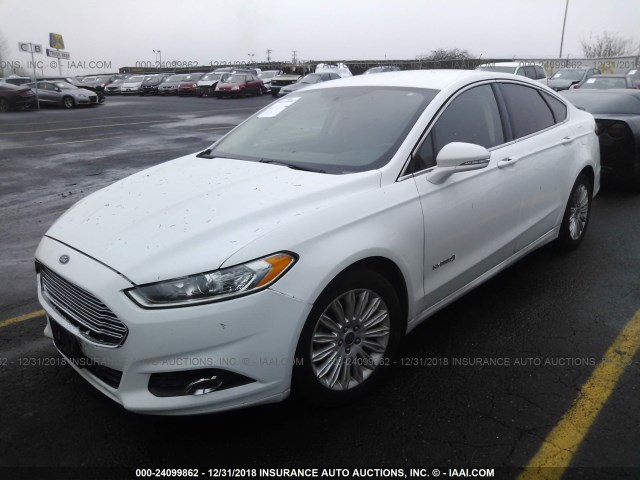 3FA6P0LU4DR184987 - 2013 FORD FUSION SE HYBRID WHITE photo 2