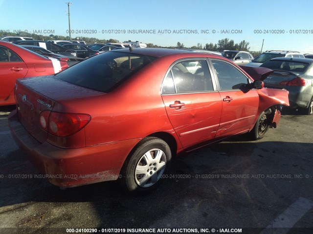 1NXBR32E07Z852484 - 2007 TOYOTA COROLLA CE/LE/S RED photo 4