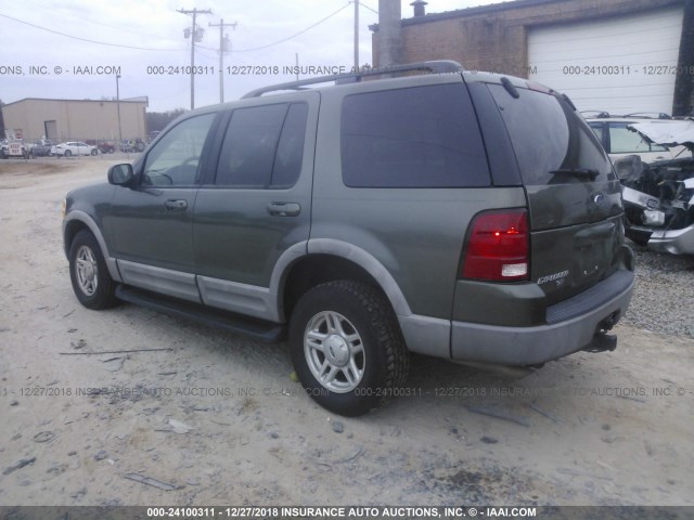 1FMZU63E62ZC07945 - 2002 FORD EXPLORER XLT GREEN photo 3