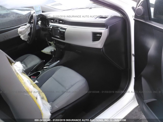 5YFBURHE9FP241877 - 2015 TOYOTA COROLLA L/LE/LE PLUS/PREMIUM/S/S PLUS/PREMIUM WHITE photo 5