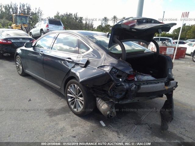 KMHGN4JE9HU195792 - 2017 GENESIS G80 PREMIUM/ULTIMATE GRAY photo 3