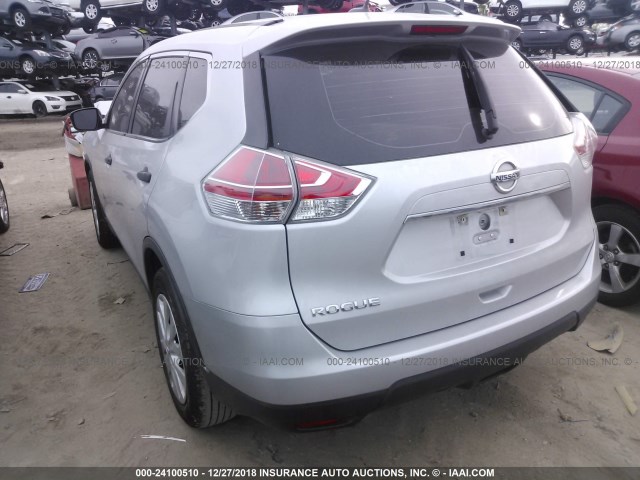 5N1AT2MT5GC822681 - 2016 NISSAN ROGUE S/SL/SV SILVER photo 3