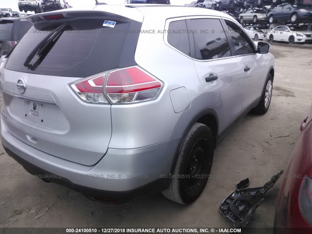 5N1AT2MT5GC822681 - 2016 NISSAN ROGUE S/SL/SV SILVER photo 4