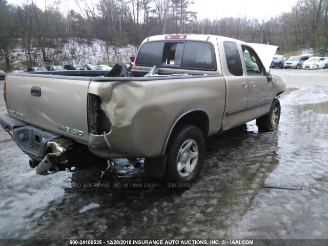 5TBBT44173S434906 - 2003 TOYOTA TUNDRA ACCESS CAB SR5 TAN photo 4