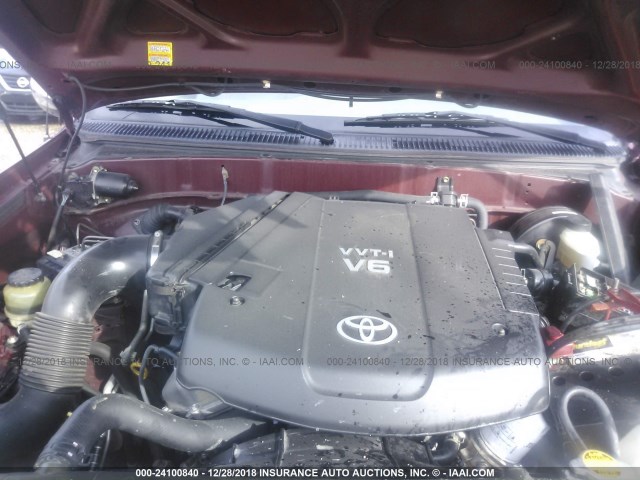 5TBRU34145S443278 - 2005 TOYOTA TUNDRA ACCESS CAB SR5 RED photo 10