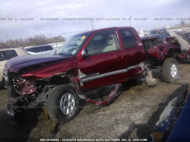 5TBRU34145S443278 - 2005 TOYOTA TUNDRA ACCESS CAB SR5 RED photo 2