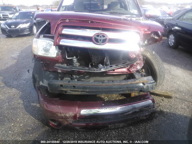 5TBRU34145S443278 - 2005 TOYOTA TUNDRA ACCESS CAB SR5 RED photo 6