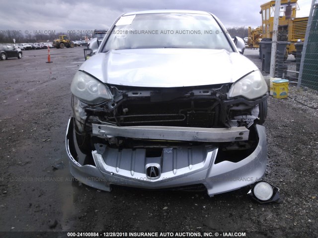 5J8TB18227A001790 - 2007 ACURA RDX SILVER photo 6