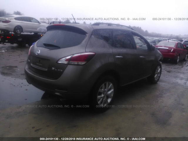 JN8AZ1MW1EW509425 - 2014 NISSAN Murano S/SL/SV/LE BROWN photo 4