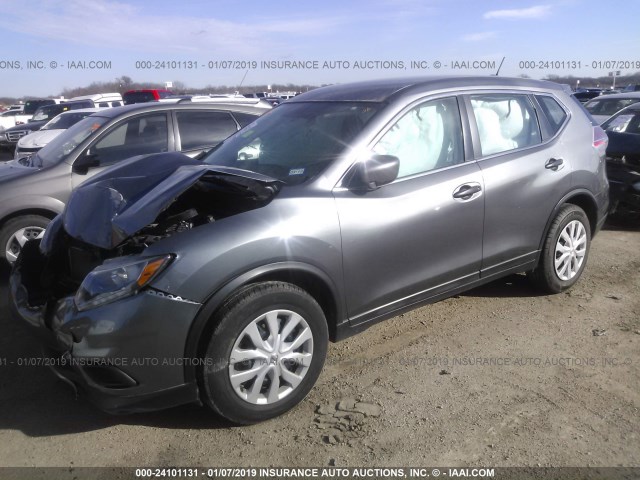 5N1AT2MT2GC753495 - 2016 NISSAN ROGUE S/SL/SV GRAY photo 2