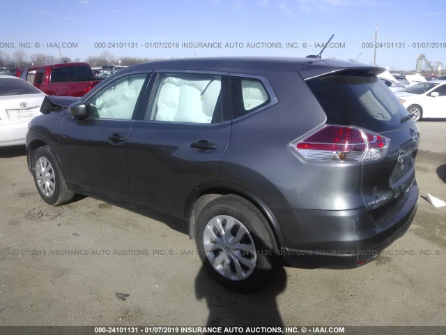 5N1AT2MT2GC753495 - 2016 NISSAN ROGUE S/SL/SV GRAY photo 3