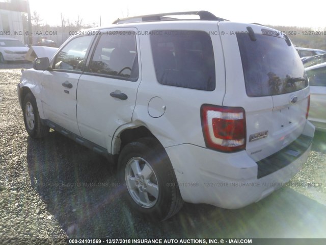 1FMCU0D7XCKC35261 - 2012 FORD ESCAPE XLT WHITE photo 3