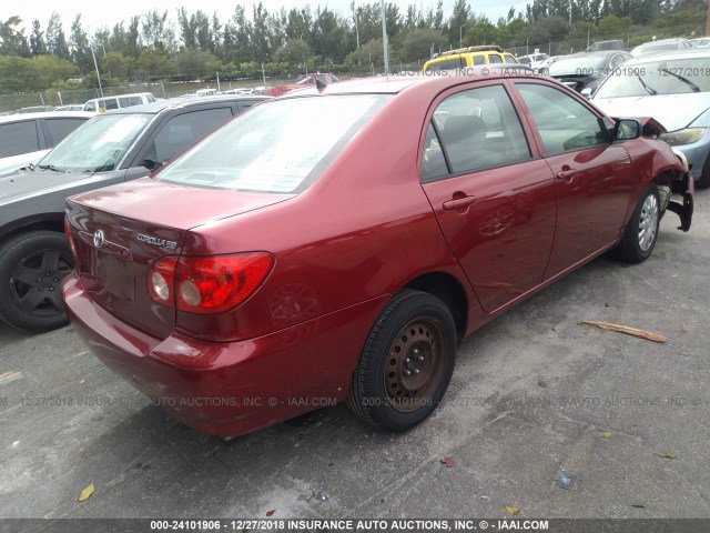 2T1BR32E16C619021 - 2006 TOYOTA COROLLA CE/LE/S RED photo 4