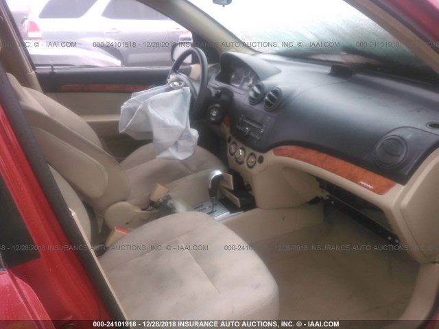 KL1TD5DE7AB132240 - 2010 CHEVROLET AVEO LS/LT RED photo 5